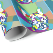 Papier Cadeau Bouledogue français assis (Coin rond)