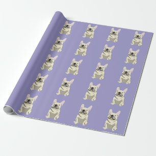 Papier Cadeau Bouledogue français crème,