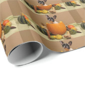 Papier Cadeau Bouledogue français Halloween (Coin rond)