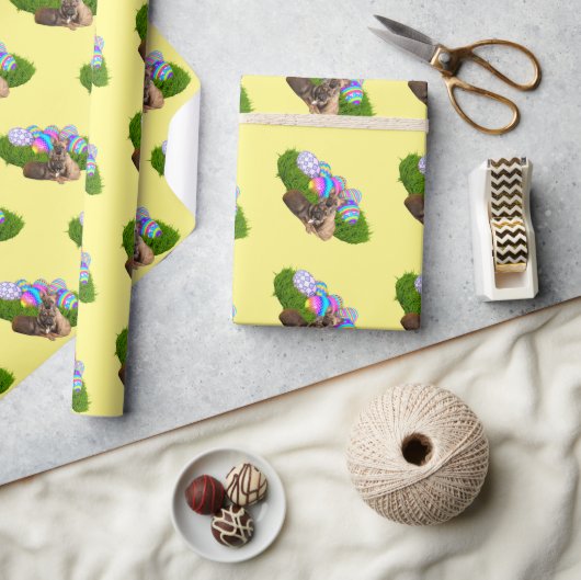 Papier Cadeau Bouledogue français Joyeuses Pâques Bouledogue fra (Artisanat)