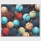 Papier Cadeau Boules de base multicolores (Plat)
