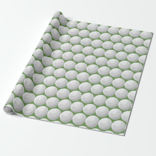 Papier Cadeau boules de golf blanches sur le vert