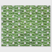 Papier Cadeau Boules de golf de retraite sur papier d'enveloppem (Plat)