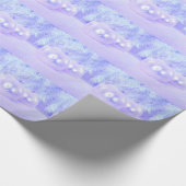 Papier Cadeau Boules de Noël bleues sur neige avec Arrière - pla (Coin)