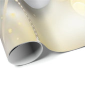 Papier Cadeau Boules de Noël Or, Vacances (Coin rond)