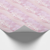 Papier Cadeau Boules de Noël roses sur neige avec Arrière - plan (Coin)