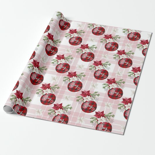 Papier Cadeau Boules de Noël rouges (Déroulé)