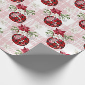 Papier Cadeau Boules de Noël rouges (Coin)