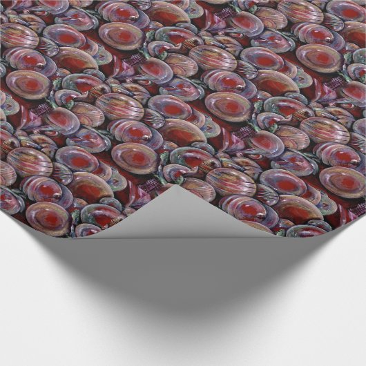 Papier Cadeau Boules de Noël rouges (Coin)