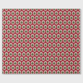 Papier Cadeau Boules de Noël rouges et vertes (Plat)