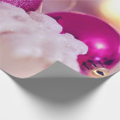 Papier Cadeau Boules de Noël Violet Élégant Fêtes (Coin)