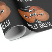 Papier Cadeau Boules de rencontre Funny Social Meatball Pun Dark (Coin rond)