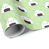 Papier Cadeau Boules de riz de Kawaii Onigiri (Coin rond)