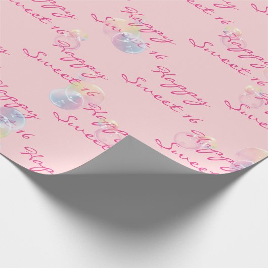 Papier Cadeau Boules de savon d'anniversaire Sweet 16 (Coin)