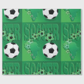 Papier Cadeau Boules de soccer enveloppant du papier (Plat)