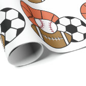 Papier Cadeau Boules de sport (Coin rond)