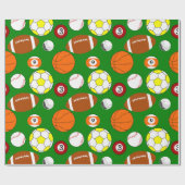 Papier Cadeau Boules de sport (Plat)