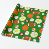 Papier Cadeau Boules de sport (Déroulé)