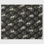 Papier Cadeau Boules d'or pour 40e anniversaire (Plat)