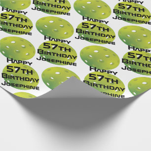 Papier Cadeau Boulettes vertes avec nom et numéro personnalisé