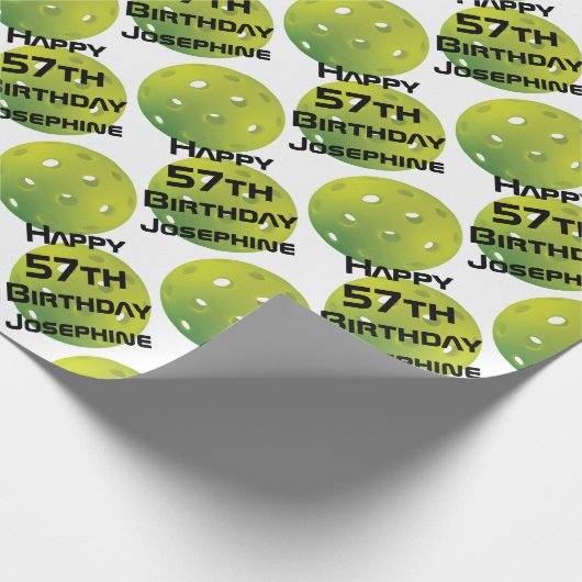 Papier Cadeau Boulettes vertes avec nom et numéro personnalisés  (Coin)