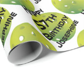 Papier Cadeau Boulettes vertes avec nom et numéro personnalisés  (Coin rond)