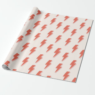 Papier Cadeau Boulon de foudre rétro rose Motif orange