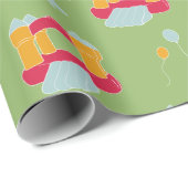Papier Cadeau Bounce House Anniversaire conception de fête (Coin rond)