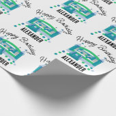 Papier Cadeau Bounce House Jumping Château Anniversaire Nom Enfa (Coin)