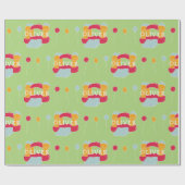 Papier Cadeau Bounce Maison/château sur mesure design pour enfan (Plat)