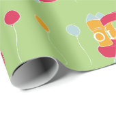 Papier Cadeau Bounce Maison/château sur mesure design pour enfan (Coin rond)