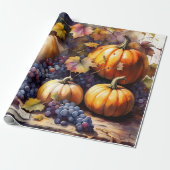 Papier Cadeau Bounty d'automne, citrouille, Miel de raisins (Déroulé)