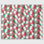 Papier Cadeau Bouon Natale Drapeau Italien Ornements (Plat)