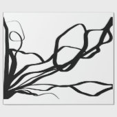 Papier Cadeau Bouquet Blanc : Abstrait blanc & noir (Plat)