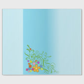 Papier Cadeau Bouquet Bleu (Plat)