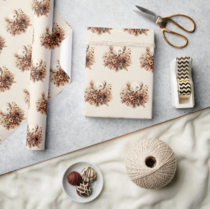 Papier Cadeau Bouquet d'automne Deer Antler