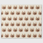 Papier Cadeau Bouquet d'automne Deer Antler (Plat)