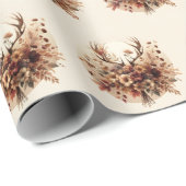 Papier Cadeau Bouquet d'automne Deer Antler (Coin rond)