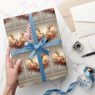 Papier Cadeau Bouquet d'automne Deer Antler