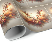 Papier Cadeau Bouquet d'automne Deer Antler (Coin rond)