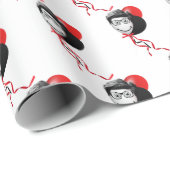 Papier Cadeau Bouquet de ballon à visage humain (Coin rond)