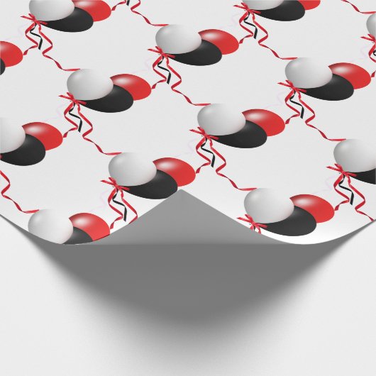 Papier Cadeau bouquet de ballon d'anniversaire sur blanc (Coin)