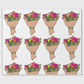 Papier Cadeau Bouquet De Fleurs (Plat)