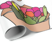 Papier Cadeau Bouquet De Fleurs (Coin rond)