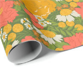 Papier Cadeau Bouquet de fleurs (Coin rond)