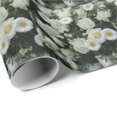 Papier Cadeau Bouquet de fleurs blanches (Coin rond)