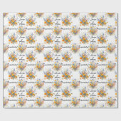 Papier Cadeau Bouquet de fleurs de mariage Personnaliser les nom (Plat)