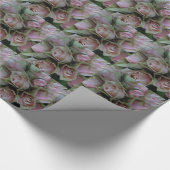 Papier Cadeau Bouquet de fleurs de Roses verts roses (Coin)