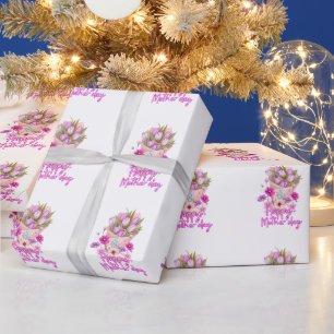 Papier Cadeau Bouquet de fleurs pour la fête des Mères