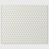 Papier Cadeau Bouquet de fleurs rose et bleu élégant (Plat)